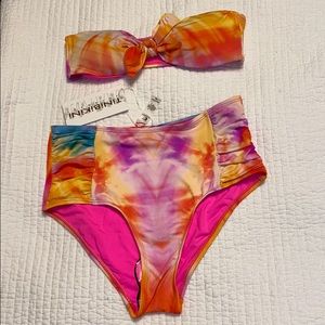 Tie dyed bright pink bikini